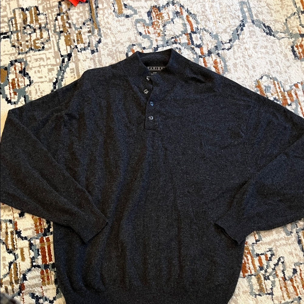 100% Cashmere Men's Dark Gray Sweater